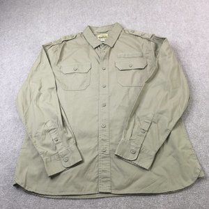Roebuck & Co Mens Button Up Shirt Brownish Gray Extra Large Collared #0179